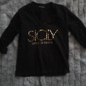 Dolce & Gabbana Black and Gold Long Sleeve Shirt